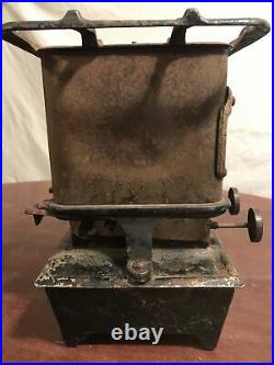 Antique Cast Iron Kerosene Sad-Iron Heater Camp Stove/Lantern