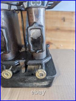 Antique Cast Iron Kerosene Sad Iron Heater Camp Stove + Mica Window