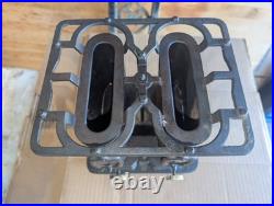 Antique Cast Iron Kerosene Sad Iron Heater Camp Stove + Mica Window