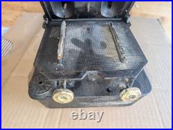 Antique Cast Iron Kerosene Sad Iron Heater Camp Stove + Mica Window