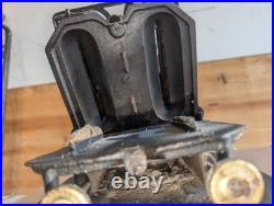 Antique Cast Iron Kerosene Sad Iron Heater Camp Stove + Mica Window