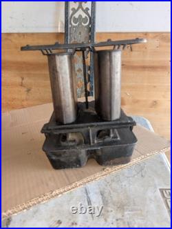 Antique Cast Iron Kerosene Sad Iron Heater Camp Stove + Mica Window