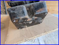 Antique Cast Iron Kerosene Sad Iron Heater Camp Stove + Mica Window