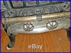 Antique Cast Iron & Nickel Plated Gas Heater Stove- Great Western Stove Co. #920