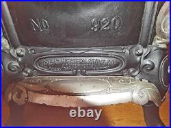 Antique Cast Iron & Nickel Plated Gas Heater Stove- Great Western Stove Co. #920