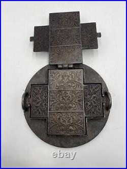 Antique Cast Iron Norwegian Goro Waffle Cookie Pizzelle Maker for Old Wood Stove