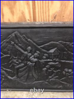 Antique Cast Iron Parlor Stove / Fire Place Cover Plate