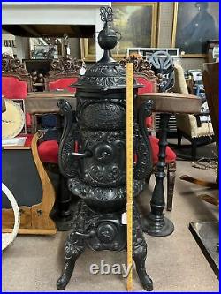 Antique Cast Iron Parlor Stove Gem City Stove Co. Dayton OH Oak Prince 44 Tall