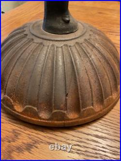 Antique Cast Iron Parlor Stove Heater Cover with Little Girl Finial Antique Cast Iron Parlor Stove Heater Cover with Little Girl Finial