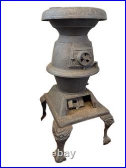 Antique Cast Iron Parlor Stove Ornate Victorian Style Decorative Legs Antique