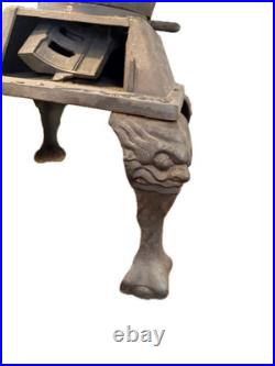 Antique Cast Iron Parlor Stove Ornate Victorian Style Decorative Legs Antique