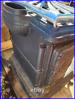 Antique Cast Iron Parlor Stove Washinton Chrome Black Nice