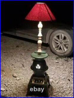 Antique Cast Iron Pot Belly Stove Lamp The Atlanta Stove Works No 40 1889