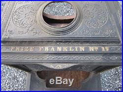 Antique Cast Iron Prize Franklin Parlor Stove No. 17, Excelsior Stove Works 1875