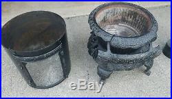 Antique Cast Iron Round Oak D18 Dowagiac MI Beckwith Wood Burner Stove RESTORED