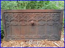 Antique Cast Iron STOVE DOOR Grate ARTS & CRAFTS 20 long 1800s