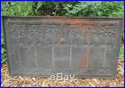 Antique Cast Iron STOVE DOOR Grate ARTS & CRAFTS 20 long 1800s