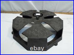 Antique Cast Iron Sad Iron Stove Top Warming Holder Heating Stand Heater Wheel