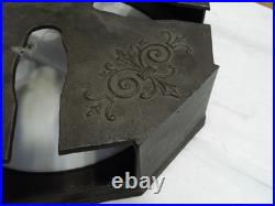Antique Cast Iron Sad Iron Stove Top Warming Holder Heating Stand Heater Wheel