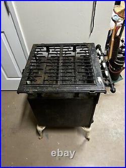 Antique Cast Iron Spark Gas Stove 1890s All Parts Included