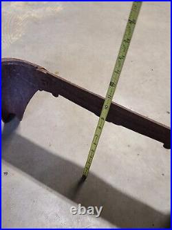 Antique Cast Iron Stove Base Table with Curved Legs Industrial RePurpose Table
