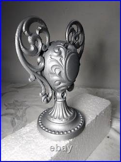 Antique Cast Iron Stove Finial High Heat Silver Finish Marked Glenwood 1908