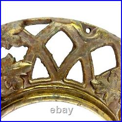 Antique Cast Iron Stove Pipe Collar Ring Chimney Flue Cover Grate Gold Ornate