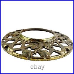 Antique Cast Iron Stove Pipe Collar Ring Chimney Flue Cover Grate Gold Ornate