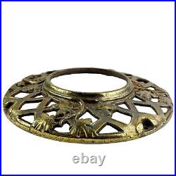 Antique Cast Iron Stove Pipe Collar Ring Chimney Flue Cover Grate Gold Ornate