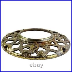 Antique Cast Iron Stove Pipe Collar Ring Chimney Flue Cover Grate Gold Ornate