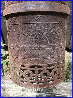 Antique Cast Iron Stove Pot Belly #6 Welcome Star Syracuse Stove Side Chambers