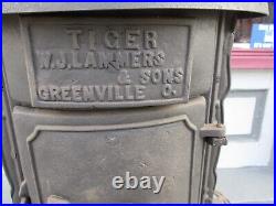 Antique Cast Iron TIGER 215 W. J. LAMMERS Greenville OH Wood Coal Pot Belly Stove