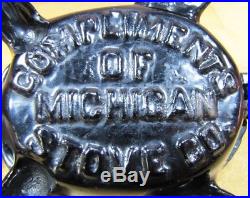 Antique Cast Iron TURTLE GARLAND/MICHIGAN STOVES & RANGES Adv Match Holder Safe