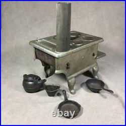 Antique Cast Iron Toy Salesman Sample Cast Iron Bird Stove & Range Accessories