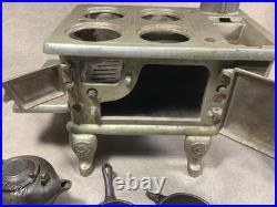 Antique Cast Iron Toy Salesman Sample Cast Iron Bird Stove & Range Accessories