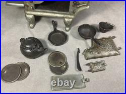 Antique Cast Iron Toy Salesman Sample Cast Iron Bird Stove & Range Accessories