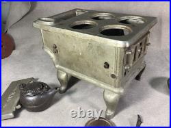 Antique Cast Iron Toy Salesman Sample Cast Iron Bird Stove & Range Accessories