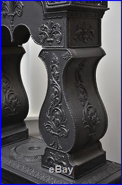 Antique Cast Iron Two-Column Albany Parlor Stove Rococo Revival
