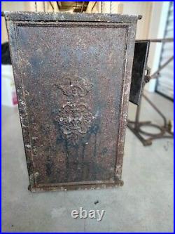 Antique Cast Iron Wood Burning Box Stove Six Plate Stove Jamb Stove Vintage