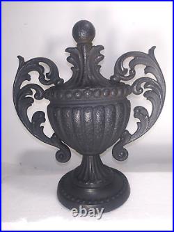 Antique Cast Iron Wood Parlor Stove Finial High Heat Black Finish