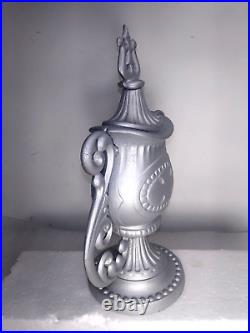 Antique Cast Iron Wood Parlor Stove Finial High Heat Silver Finish