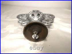 Antique Cast Iron Wood Parlor Stove Finial High Heat Silver Finish Round Oak
