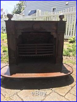 Antique Cast Iron franklin stove. Coal/wood Fireplace Insert