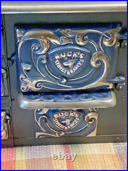 Antique Childs Salesman Sample Cook Stove Unique HTF Style Bucks Junior 4 Mark
