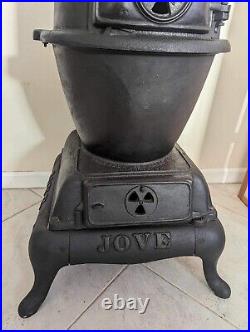 Antique Columbus Iron Works No. 14 Cast Iron Pot Belly Stove Rare