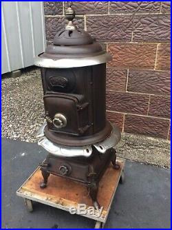 Antique Comfort Co. Cast Iron Pot Belly Stove Very Complete Good Condition