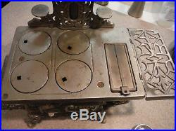 Antique Crescent American 1900's Cast Nickel Display/ Toy Stove
