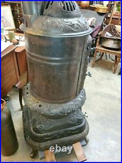 Antique Ex Large Cast Iron 1800's Wood Stove 63 tall Very Nice