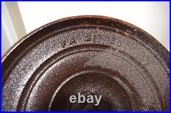 Antique FANCY Cast Iron Round Oak Wood Stove Cover Finial Trophy with CLUBS