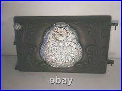 Antique Fancy Popular Clarion Black Cast Iron Wood Stove Oven Door Clean Nice